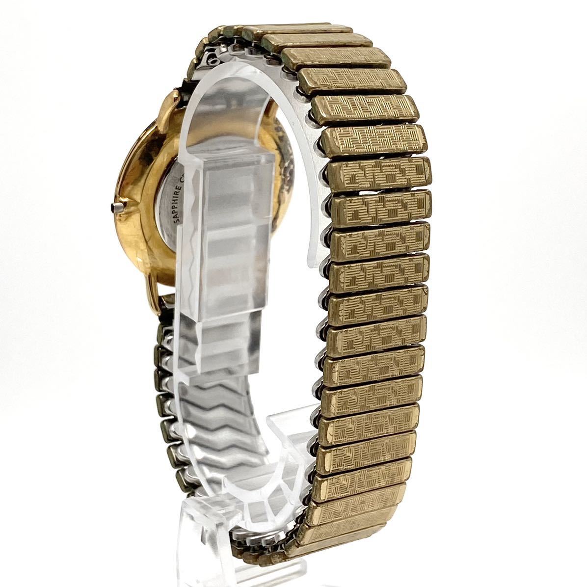 TISSOT 腕時計 蛇腹ベルト ローマンインデックス quartz クォーツ 2針 Swiss スイス製 ホワイト ゴールド 白 金 ティソ D46の画像5