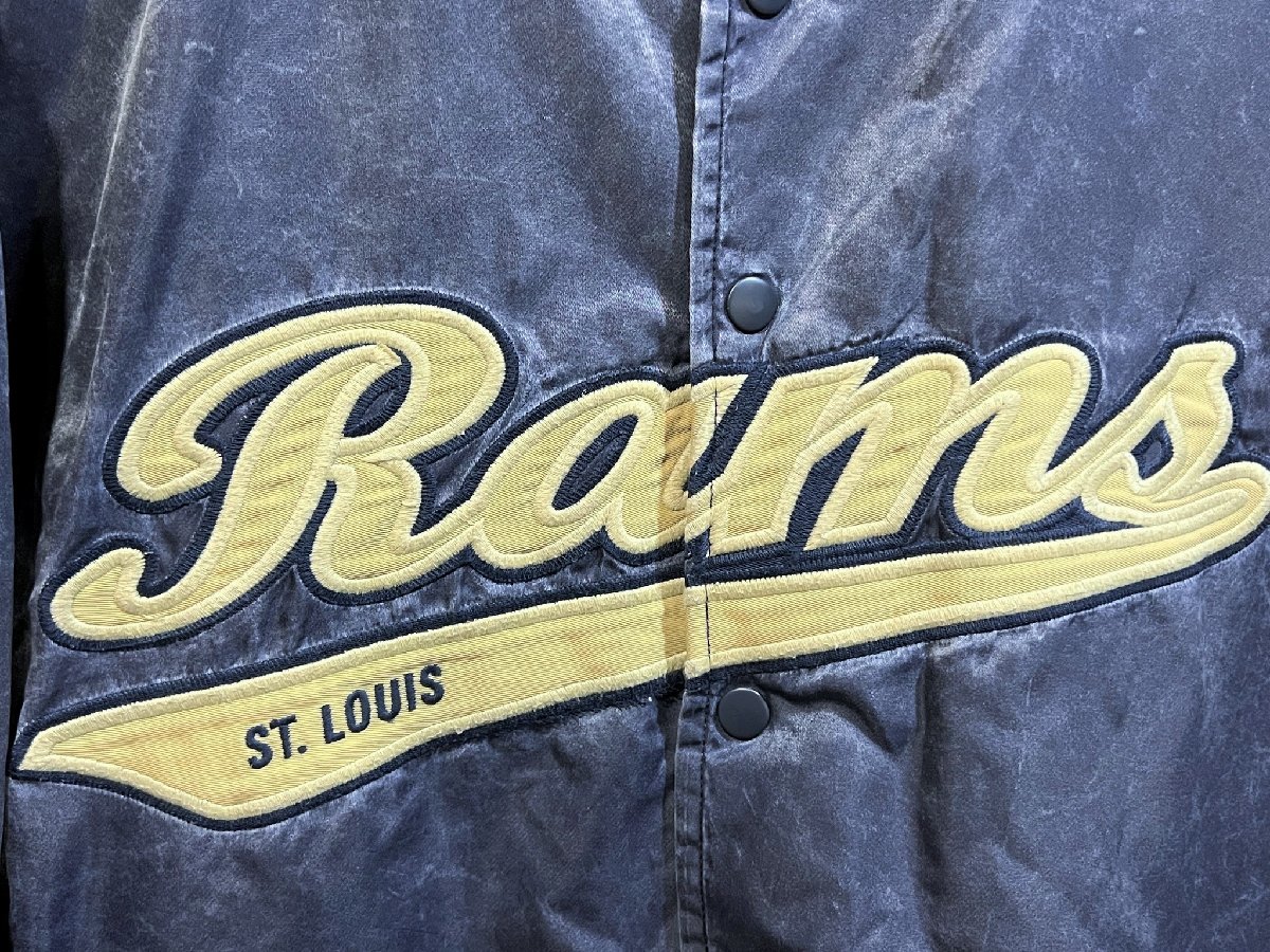 リーボック NFL ST.LOUIS RAMS ナイロン スタジャン US L アメフト ラムズ スタジアムジャンパー Reebok_画像2