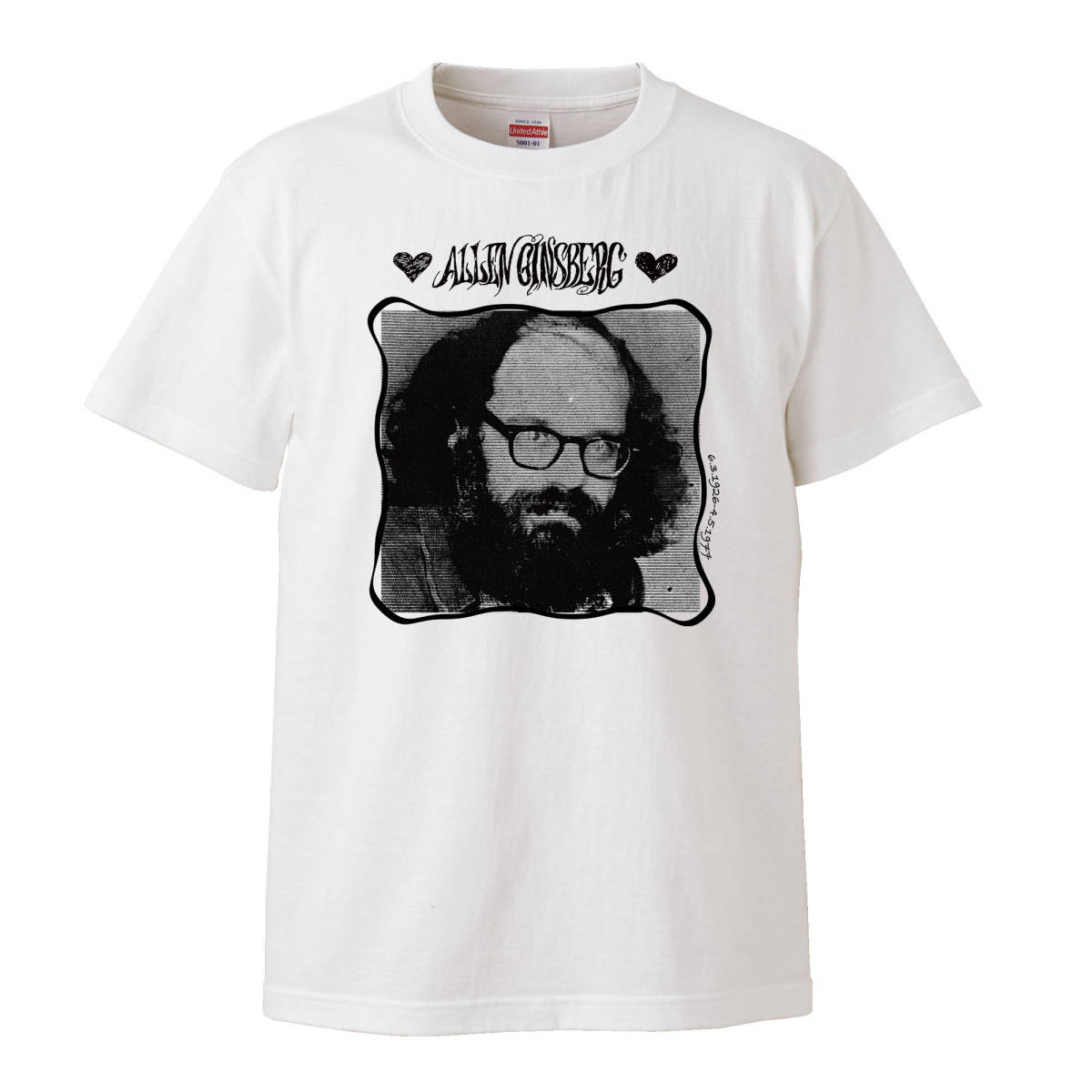 【XLサイズ 白Tシャツ】Allen Ginsberg アレン・ギンズバーグ ビートニク ビートジェネレーション サイケデリック ヒッピー 50s 60s 70s_画像1