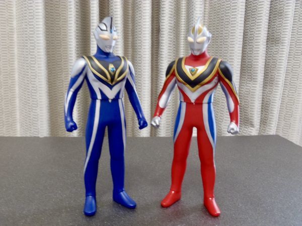 ウルトラマンガイア スプリームヴァージョン & ウルトラマンアグル V2 2009 ウルトラヒーロー シリーズ ソフビ 約16.5cm 定形外220円〜 *29_画像1