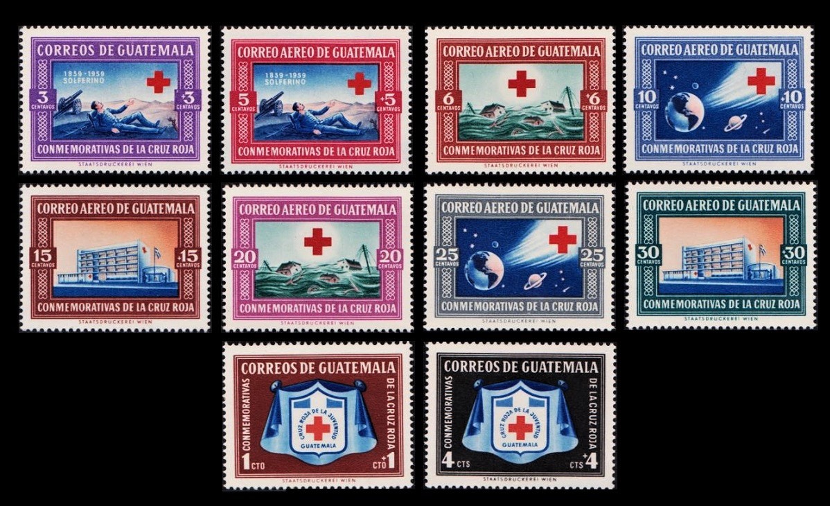 aa52y2-4G5　ガテマラ1960年　赤十字・10枚完