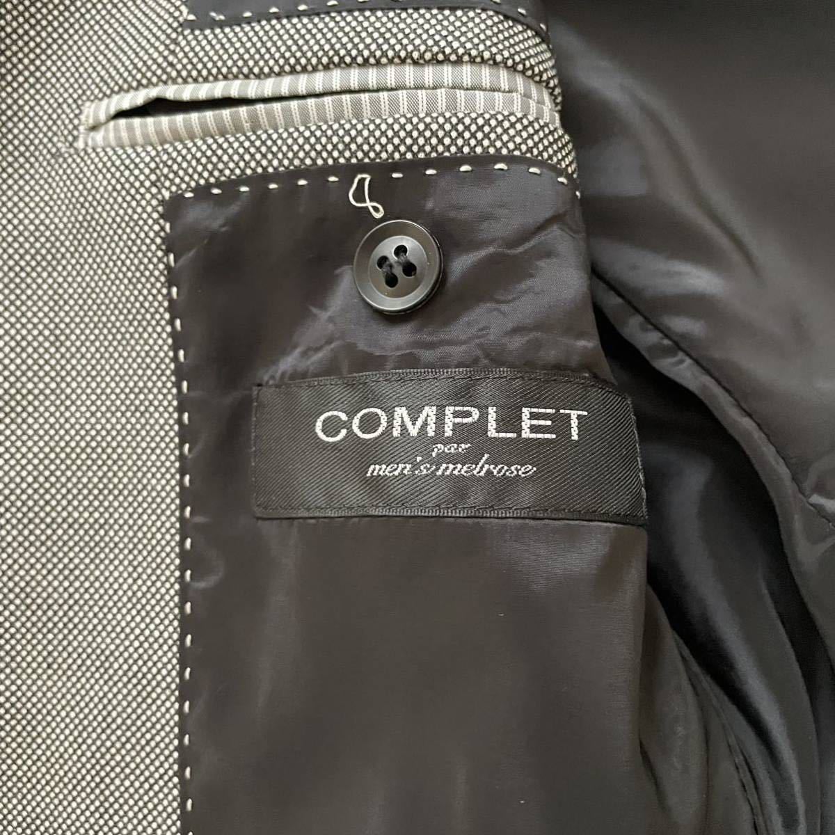 未使用級/希少XL! メンズメルローズ【美シルエット】Complet per MEN'S MELROSE テーラードジャケット グレー 紺 4サイズ アンコン_画像6