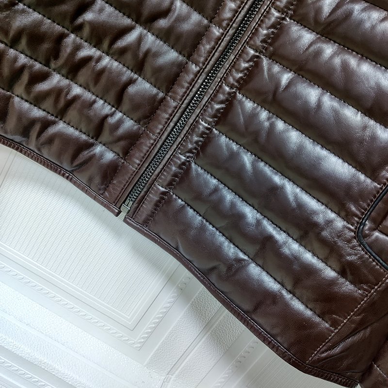 唯一無二■DCKMANY新品■羊革ジャケット メンズ ダウンジャケット 高級レザー ジャンパー 100％本革保証 ブラウン (XL-2XL程度) A7443_画像9