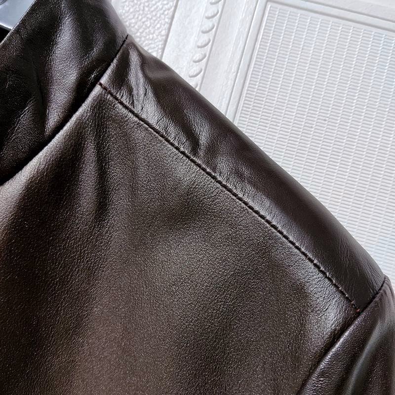 唯一無二■DCKMANY新品■羊革ジャケット メンズ 極上本革レザー本革ジャンパー ブルゾン アウター 100％本革保証 ブラウン 2XL A7357_画像6