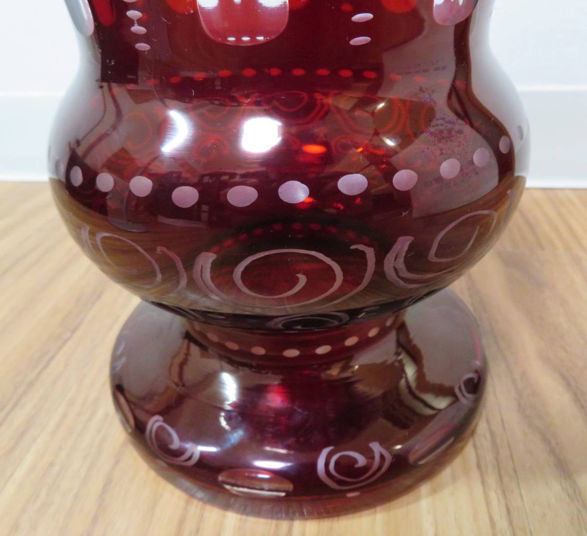 ボヘミアガラス花瓶【箱入り、しおり付】_画像8