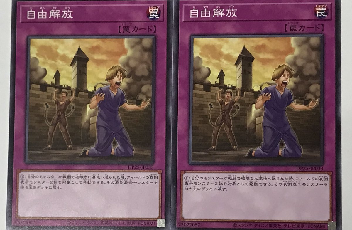 遊戯王 ノーマル 罠 2枚セット 自由解放 DP25_画像1