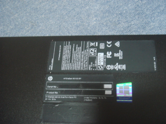 EliteDesk 800G3 sff i3 8GB HDD無し,OS無し ジャンク品_画像3