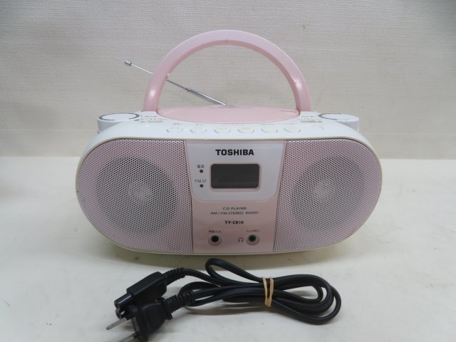 ■TOSHIBA TY-CR10 CDラジオ ピンク 東芝 AM/FM CD-R/RW 電源コード付き 動作品 86949■！！_画像1