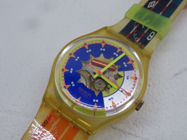 両面スケルトン★Swatch AG1992 腕時計 Sydney2000 クォーツ アナログ スウォッチ シドニー 電池交換済み 87905★！！_画像1