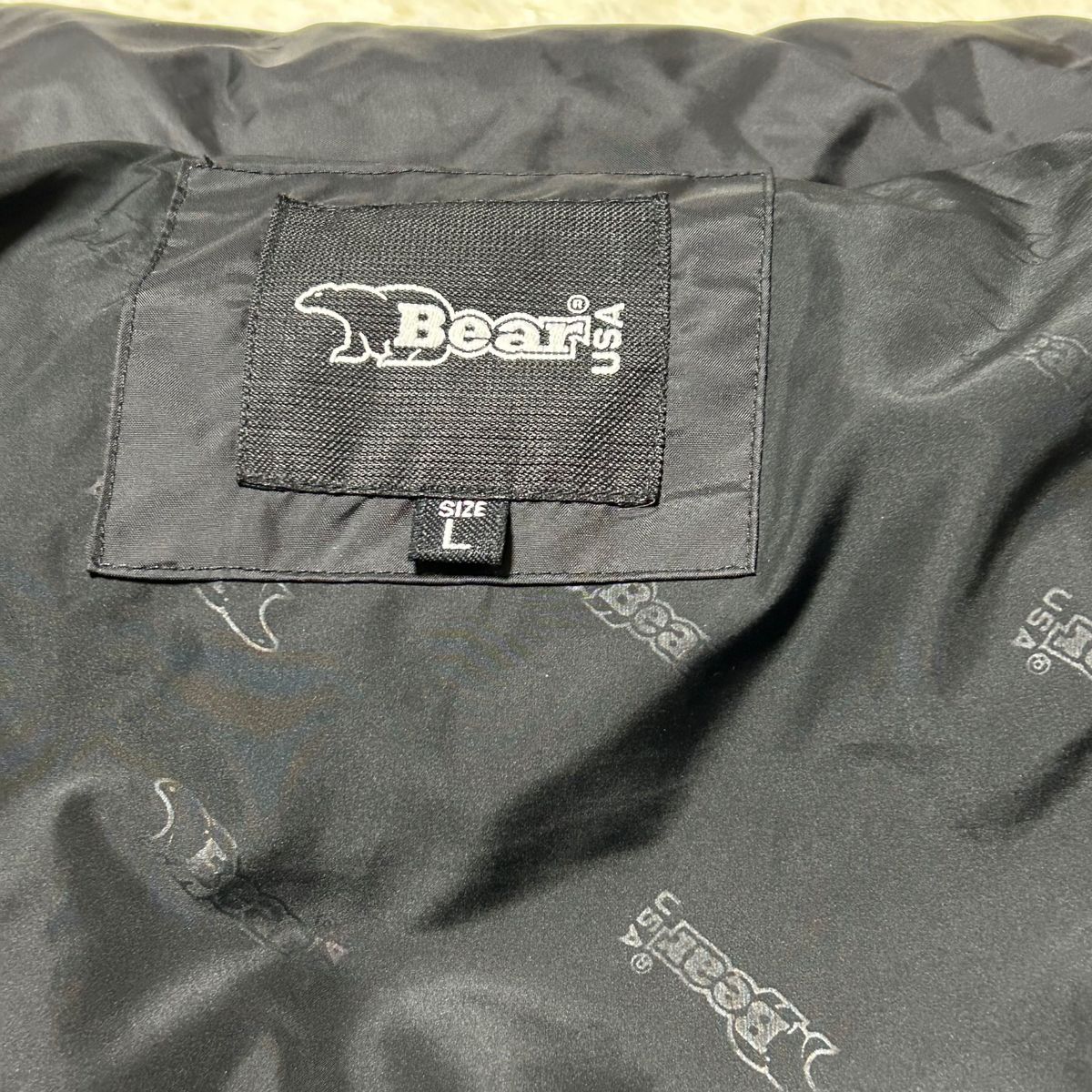 90's 美品】Bear USA ダウンジャケット 肉厚 ヌプシ 刺繍ロゴ L 90's 美品】Bear USA ダウンジャケット 肉厚 ヌプシ 刺繍ロゴ L