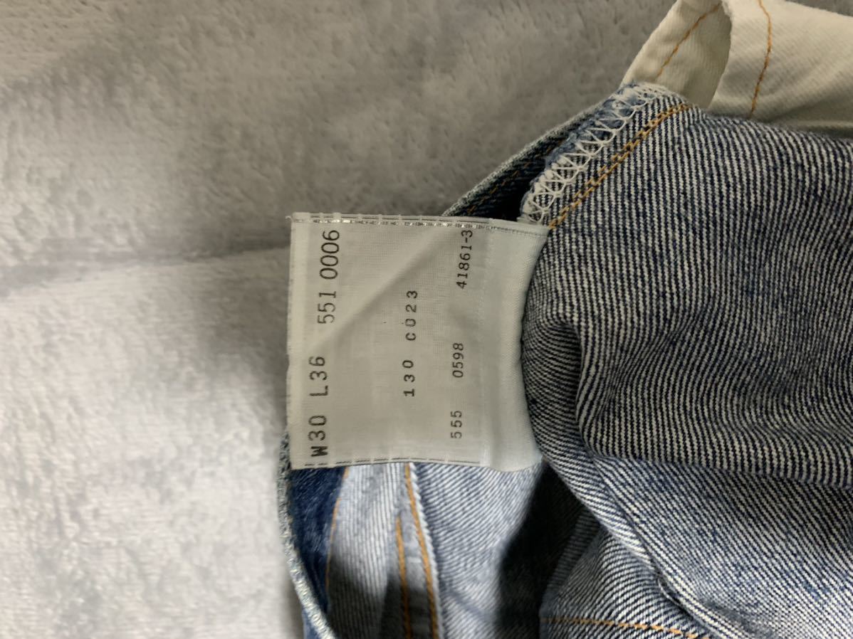 Levis 551zxx 90年代 BIG E バレンシア 米国製 USA 赤耳 middle vintage W30 L36_画像5