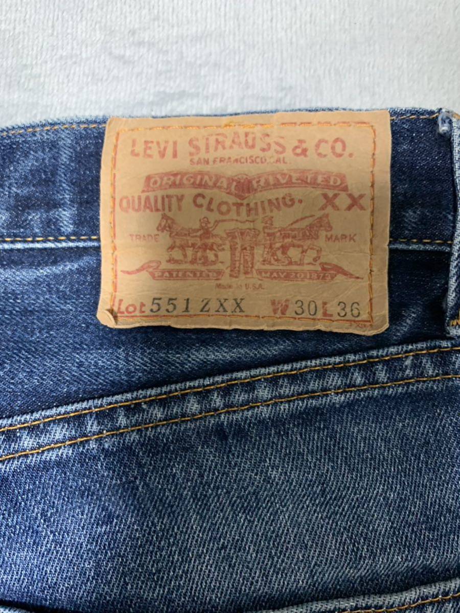 Levis 551zxx 90年代 BIG E バレンシア 米国製 USA 赤耳 middle vintage W30 L36_画像3