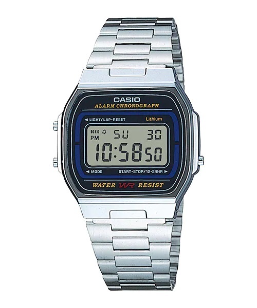 1円スタート 新品 チプカシ CASIO A164WA-1 メタルバンド カシオ 腕時計 スタンダード デジタルウォッチ シンプル チープカシオ_画像1