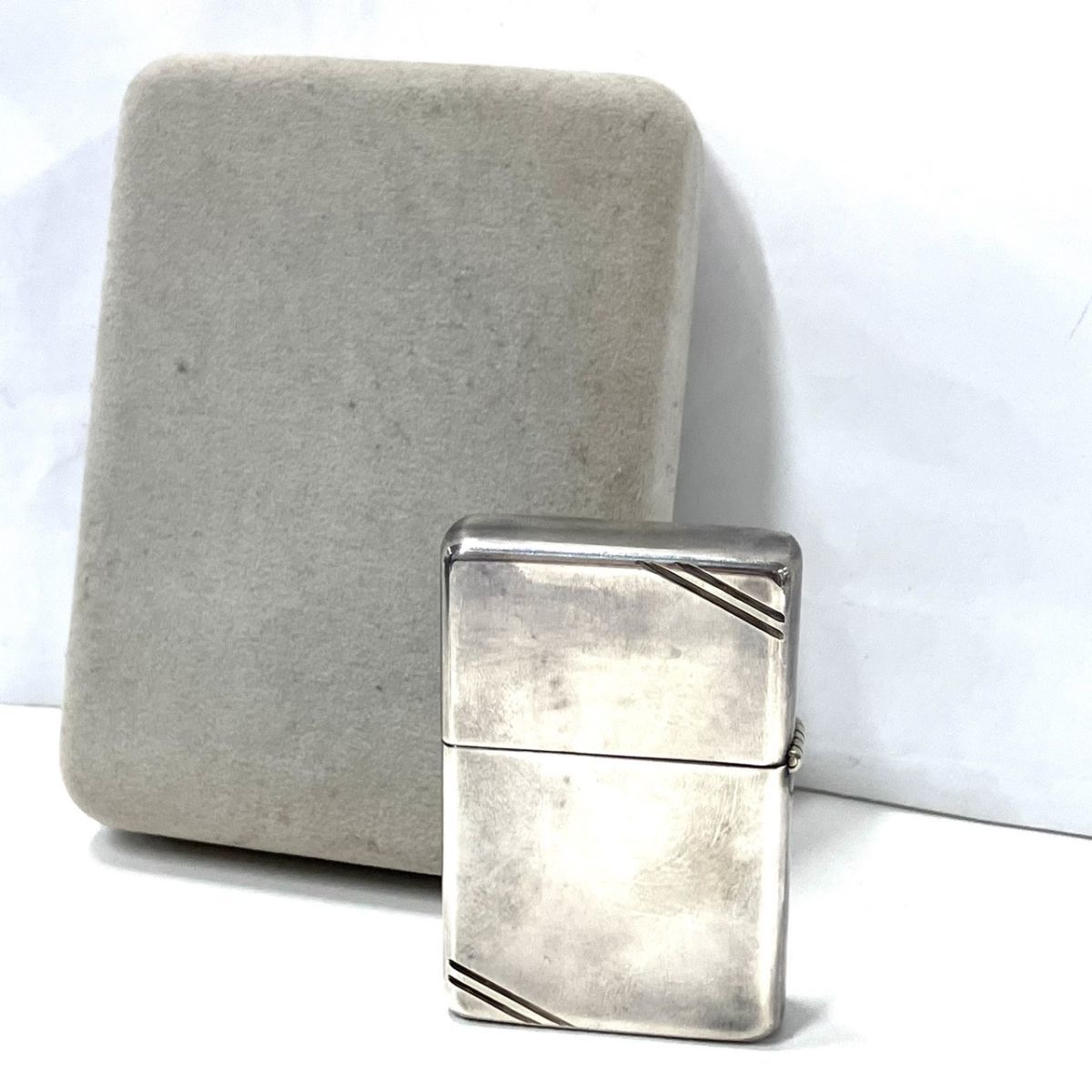 A017-O18-2447 ▲ Zippo ジッポ ライター オイルライター STERLING スターリングシルバー ケース付き 火花有 喫煙具 喫煙グッズ ①_画像1