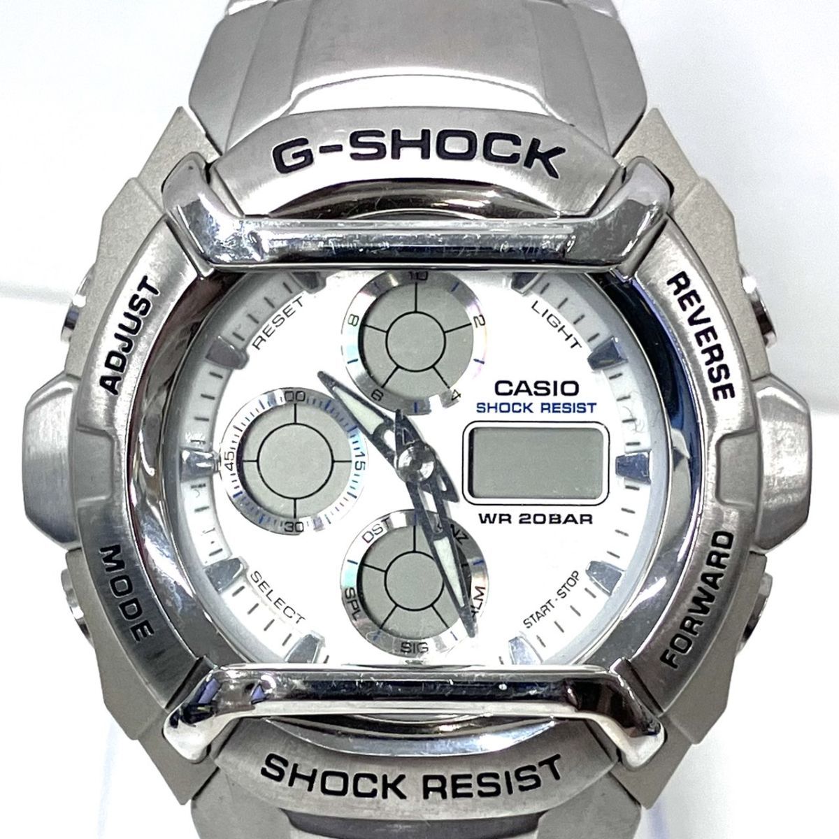 B005-CH1-97 ◎ CASIO カシオ G-SHOCK ジーショック G-501D メンズ 腕時計 クォーツ デジアナ シルバーカラー ①_画像1