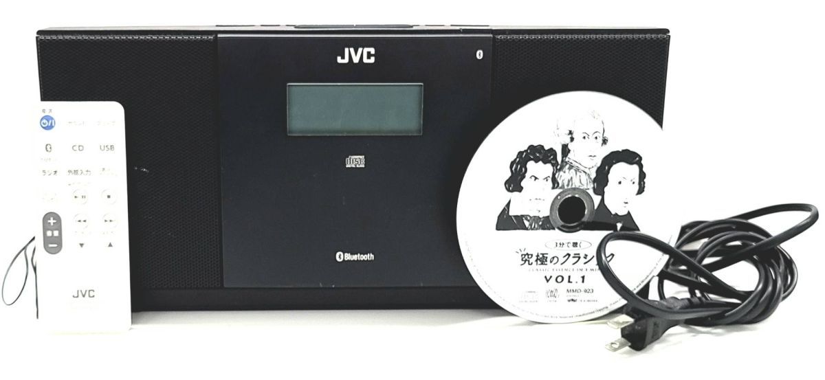 C301-W7-802 JVCケンウッド コンパクトコンポーネントシステム ブラック NX-BP30 リモコン付き CD ラジオ 通電・音出し確認済み④_画像1