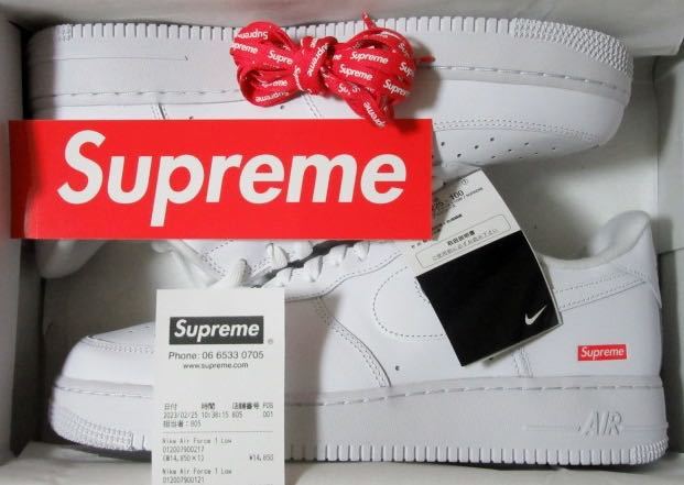 希少29.5cm Supreme × Nike Air Force 1 Low White US11.5 希少29.5cm Supreme × Nike Air Force 1 Low White US11.5