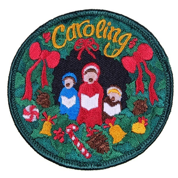 PI97 Caroling クリスマス系 丸形 ワッペン パッチ ロゴ エンブレム アメリカ 米国 USA 輸入雑貨_画像1