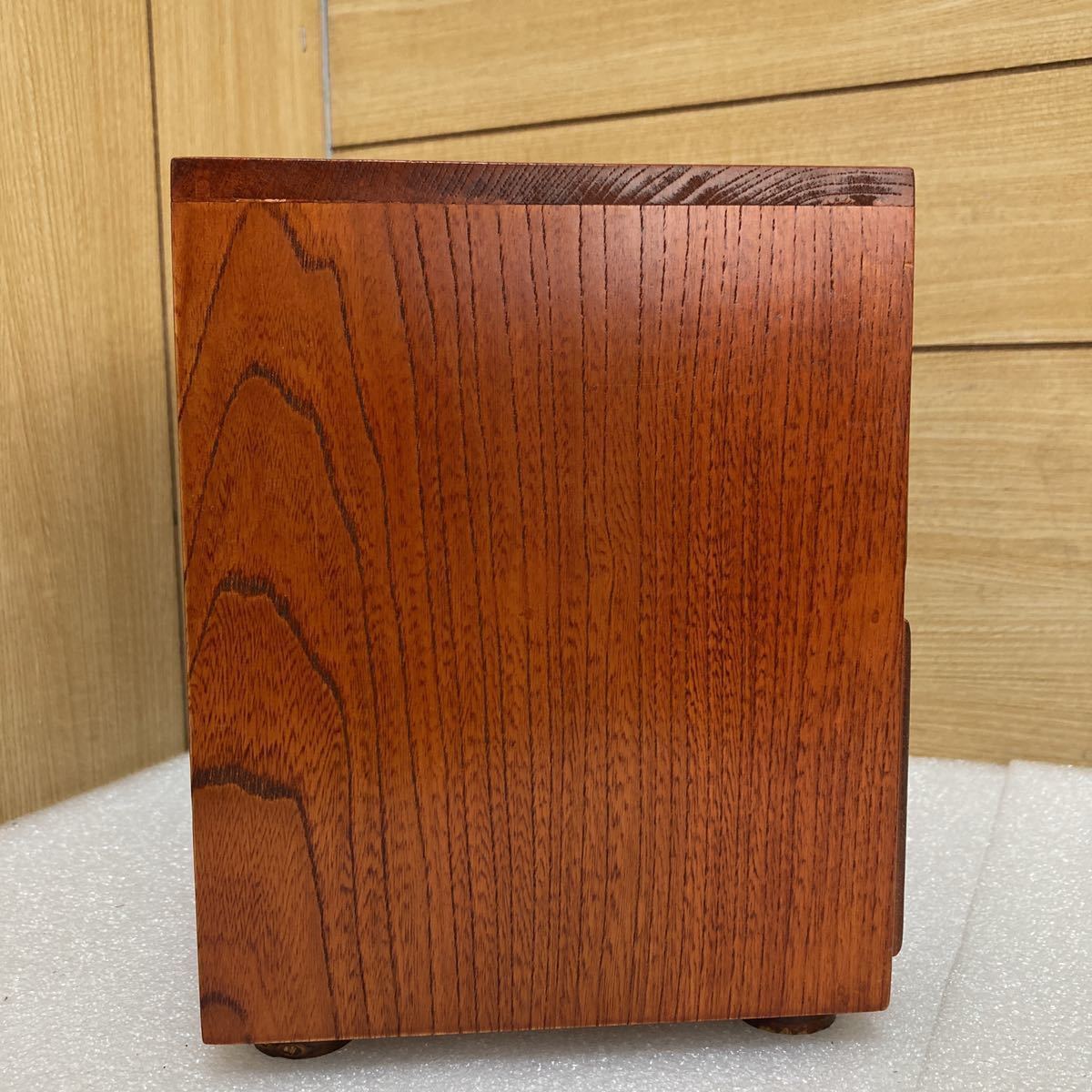 GXL9482 из дерева бардачок выдвижной ящик дерево коробка мир мебель Showa Retro античный высота примерно 21cm ширина примерно 26cm глубина примерно 16.5cm текущее состояние товар 1102