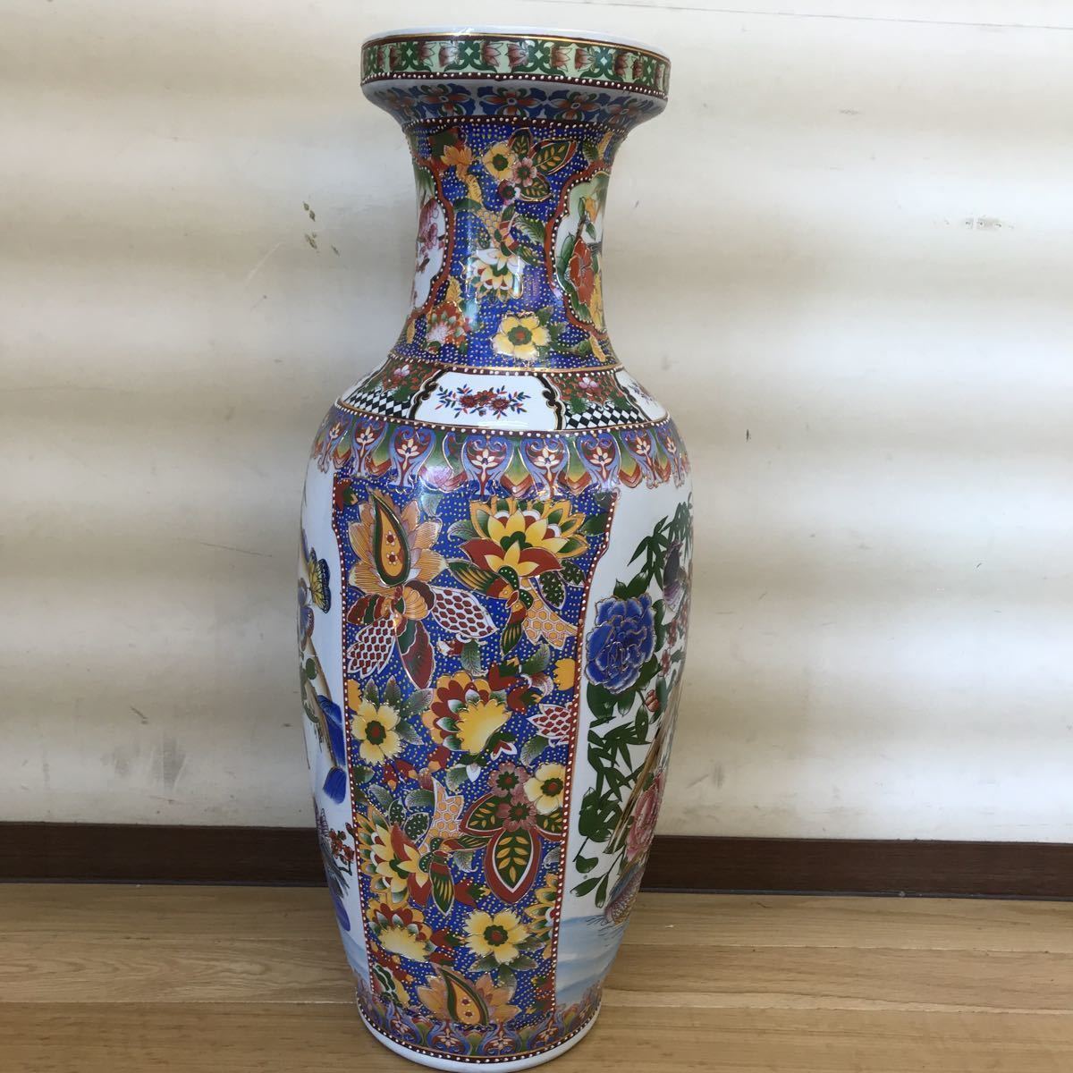 GXL9588 当時物 中国製 花瓶 花器 生花 壷 壺 骨董 高さ約61.5cm 現状品 1103の画像8