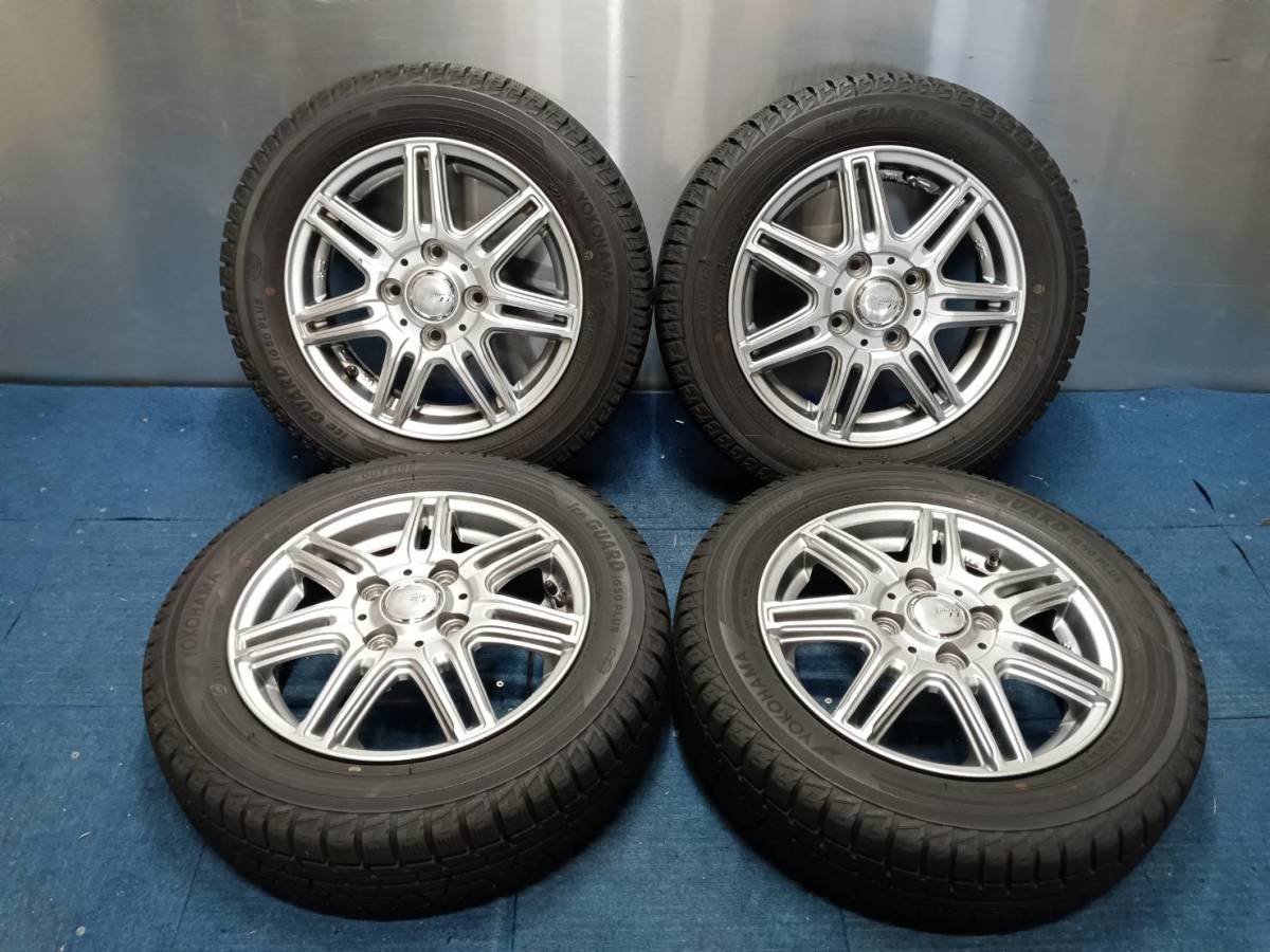 ★8.5-9分山★18年製★ ヨコハマiceGUARD iG50+ 155/65R13　社外ホイール 13×4J +43 4H-100 4本セット スタッドレス 軽自動車等　A994_画像1