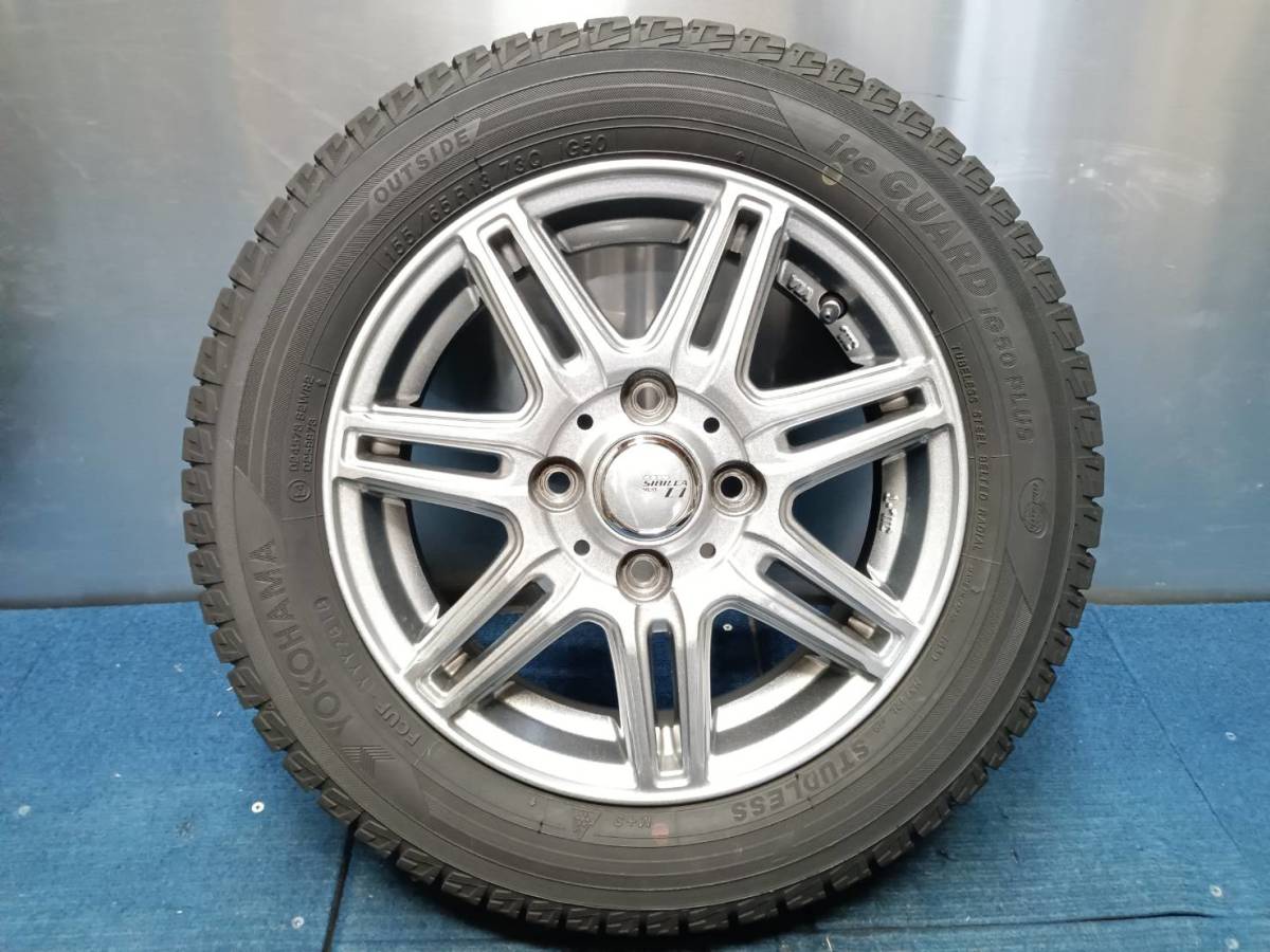 ★8.5-9分山★18年製★ ヨコハマiceGUARD iG50+ 155/65R13　社外ホイール 13×4J +43 4H-100 4本セット スタッドレス 軽自動車等　A994_画像5