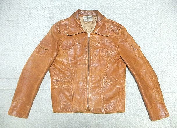 USA製:HIDEOUT.シープスキン レザー ジャケット(38-40位/70s-80s/ビンテージ/ROBIN ZIP/ライダース/イーストウエスト type/肩45幅53丈62)_画像3