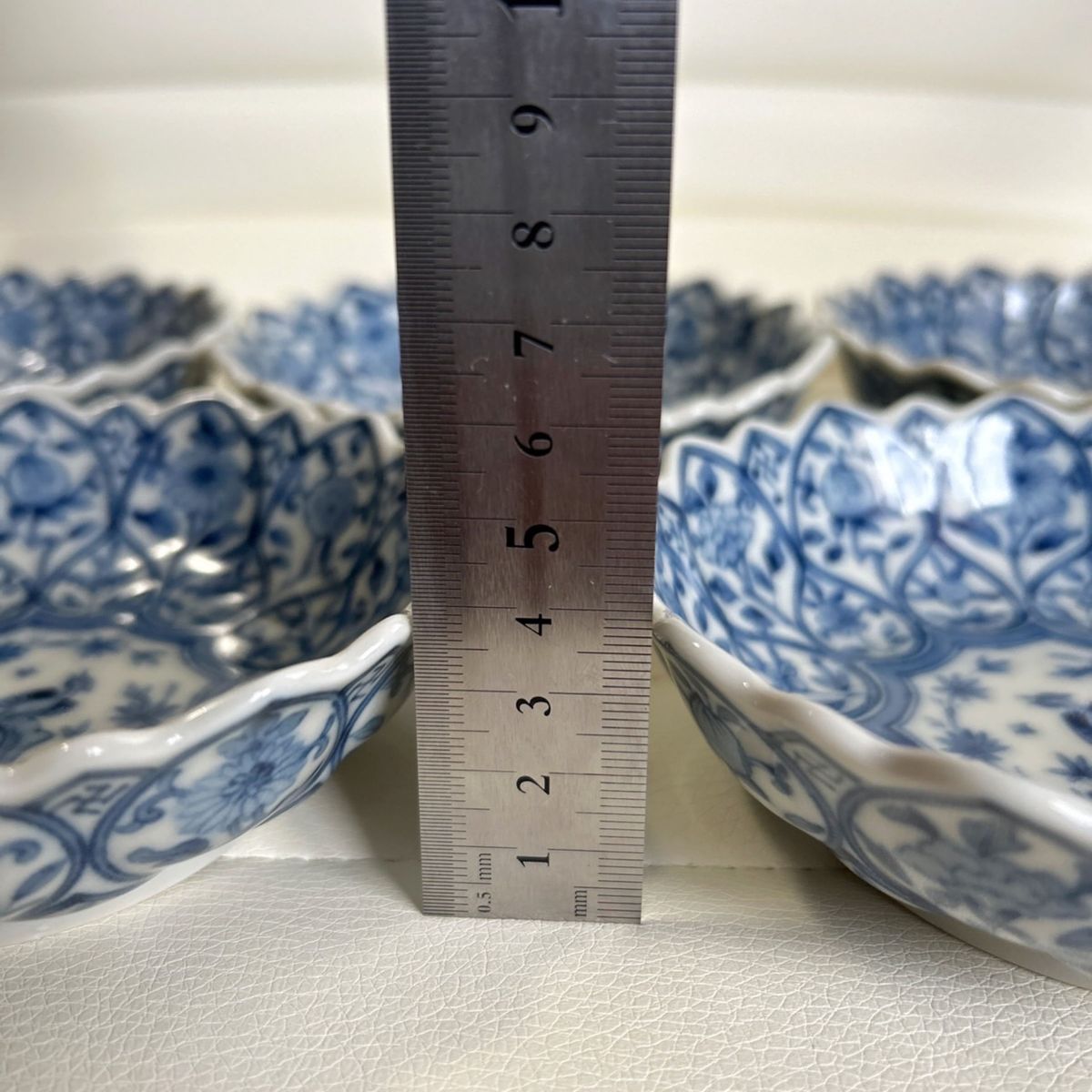 希少】三洋陶器 龍峰窯 花鳥図 染付 小鉢揃 5枚セット 間取 中鉢 希少】三洋陶器 龍峰窯 花鳥図 染付 小鉢揃 5枚セット 間取 中鉢