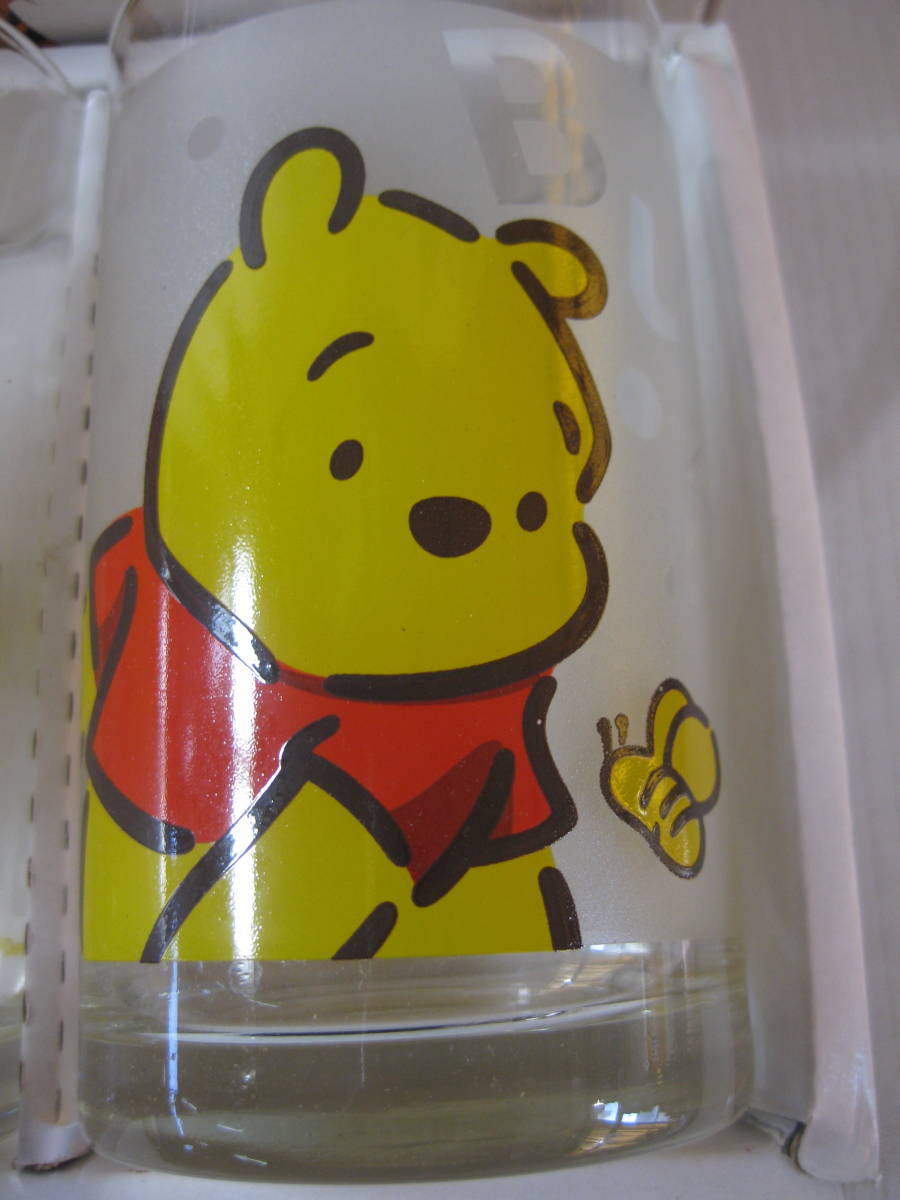 未使用品！ ディズニー プーさん Pooh グラス 5ヶセット 箱に汚れ有りの画像2