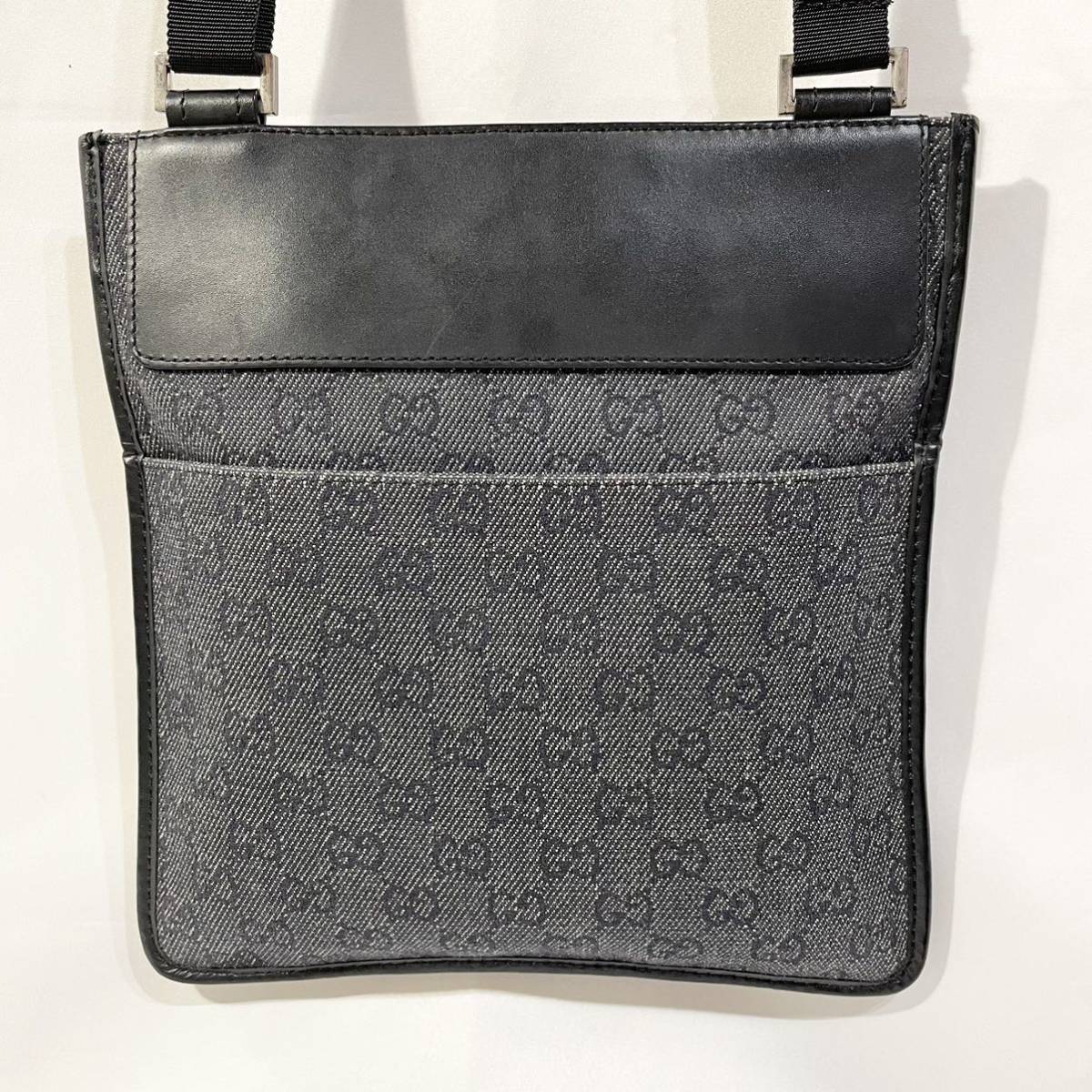 極美品】 GUCCI グッチ ショルダーバッグ GGキャンバス 黒 ブラック