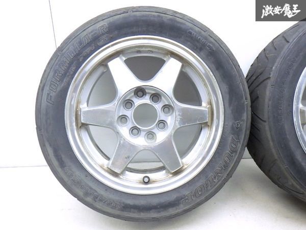 ●社外 メーカー不明 14インチ 6J +40 PCD 100 114.3 マルチ 4H DUNLOP FORMULA-R 185/55R14 2本 ロードスター シビック インテグラ 棚T-1_画像2