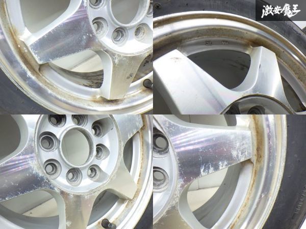 ●社外 メーカー不明 14インチ 6J +40 PCD 100 114.3 マルチ 4H DUNLOP FORMULA-R 185/55R14 2本 ロードスター シビック インテグラ 棚T-1_画像5