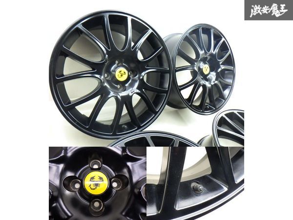 ● 【美品】 ABARTH アバルト 595 オプション 17インチ 7J +38 PCD 98 4H ハブ径 約58 ブラック ホイール 4本 フィアット FIAT 500 棚U-7_画像6