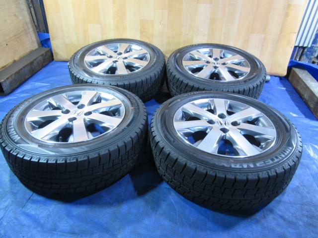 激安即決！ホンダ純正 15-5.5J 4H/100 ET50 + スタッドレス 185/65R15 2022年製 中古4本 フリード フリードスパイク ハイブリット！T007736_画像2