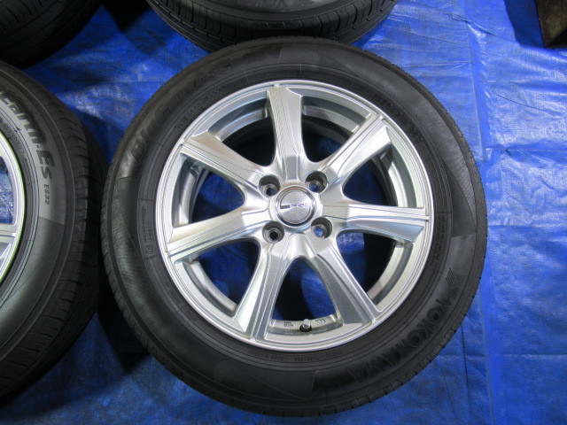 激安即決！PRD 15-5.5J 4H/100 ET42 +YOKOHAMA BluEarth-ES32 175/65R15 2022年製 中古4本 スペイド アクア ヴィッツ キューブ 等！T007749_画像6