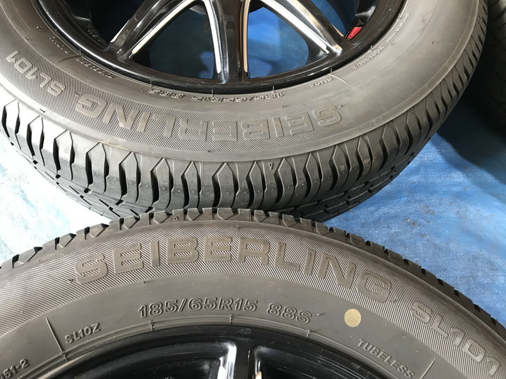 激安即決！タイヤ＋ホイール！ENKEI RIVAZZA 15-5.5J 4H/100 ET40 + 185/65R15 中古4本 等！アクア/フリード/ノート/マツダ2等！HM000798_画像9