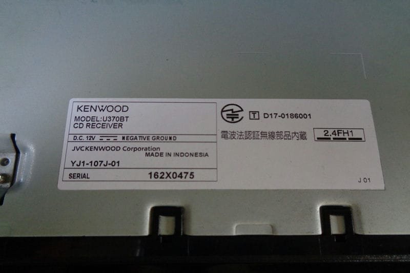 KENWOOD ケンウッド CDレシーバー CDプレイヤー 1DIN Bluetooth 対応 破損無 USB AUX 動作品 U370BT B05517-GYA60_画像10