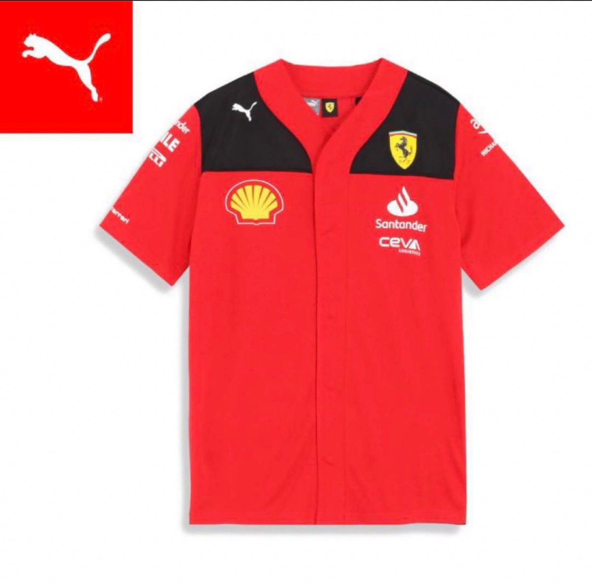 プーマ フェラーリ Tシャツ L ベースボール ジャージ 半袖 モータースポーツ レーシング F1 763421