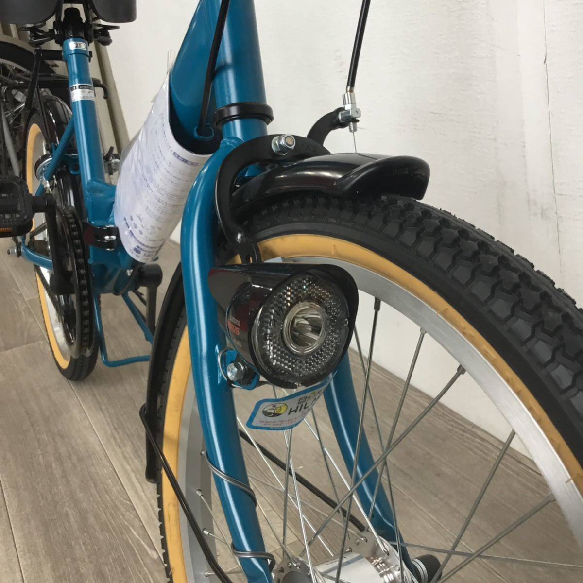 20インチ オートライト 折りたたみ 自転車 (1744) ブルー F22X09268 未使用品 ●_画像3
