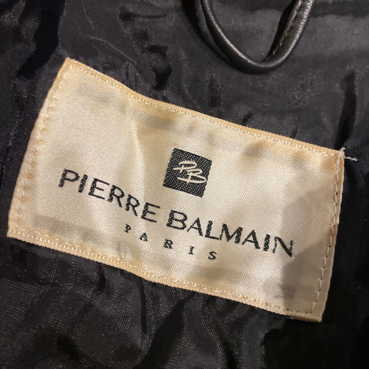 PIERRE BALMAIN ラムレザーコート 羊革　革ジャン レザージャケット _画像4