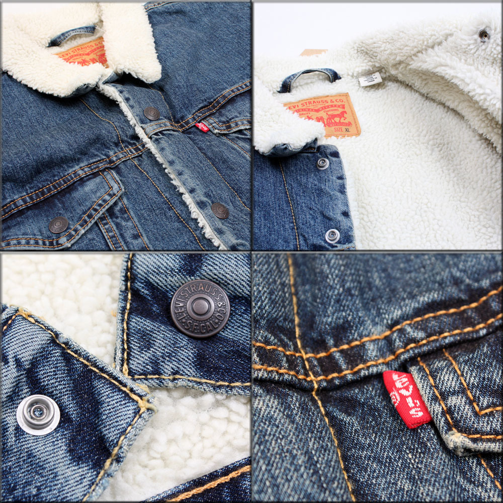 S Sサイズ Levi's/リーバイス “Gジャン” 裏ボアジャケット【デニムウォッシュ】インディゴ デニム ウォッシュ スモール アメージング 服_画像4