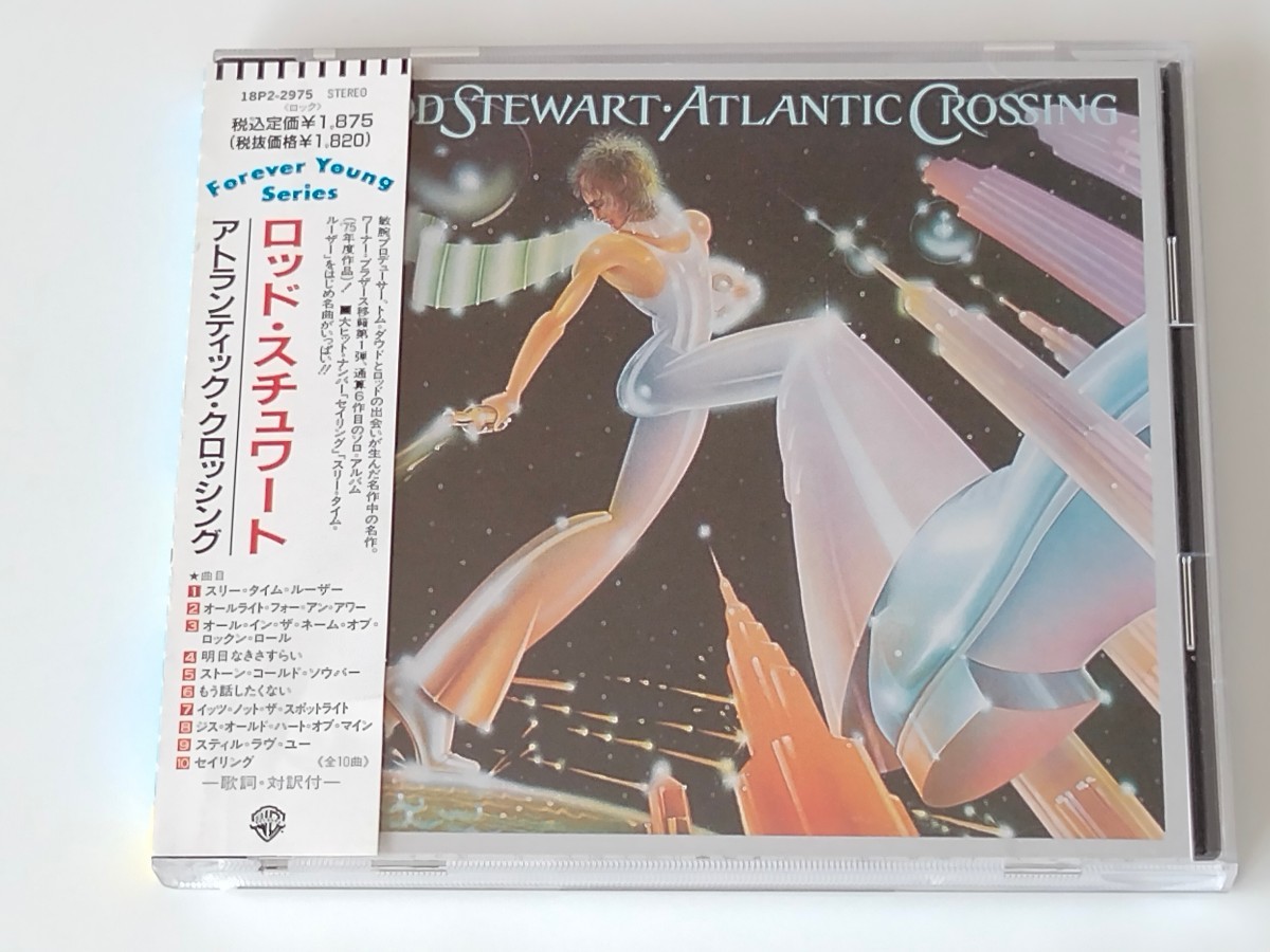 【CSR刻印/89年盤】Rod Stewart / Atlantic Crossing 帯付CD ワーナー 18P2-2975 ロッド・スチュワート75年名盤,Sailing,Drift Away,_画像1