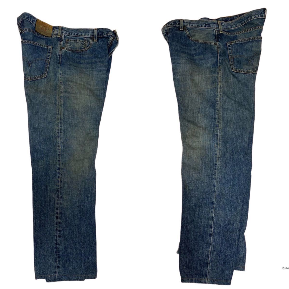 '01 日本製 Levis502 36 × 28.5 デニムパンツ ジーンズ リーバイス 501 505 517 646 684 550 USA製 vintage ヴィンテージ ヒゲ ブラック_画像3