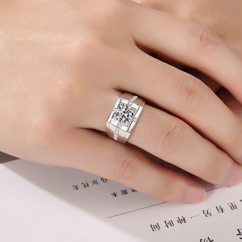 【16号】メンズ 指輪 シルバー リング 綺麗 太め ゴツい ヒップホップ シンプル プレゼント