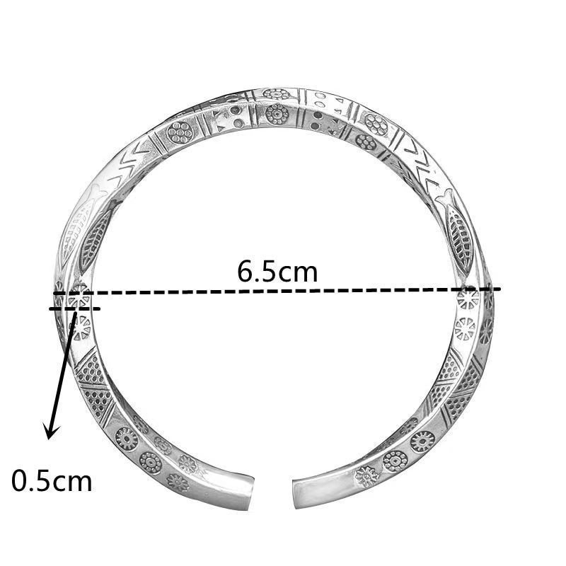 メンズ バングル シルバー レトロ ヴィンテージ風 ブレスレット おしゃれ ねじれ ツイスト_画像5