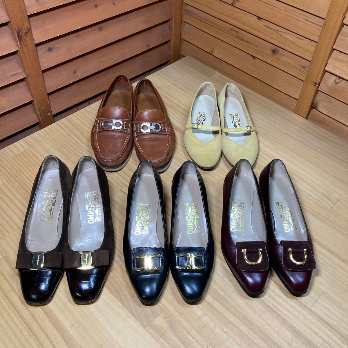 Y送料無料Y△793【FERRAGAMO フェラガモ】パンプス他 まとめて 5点セット SIZE 5 1/2～7 1/2_画像1