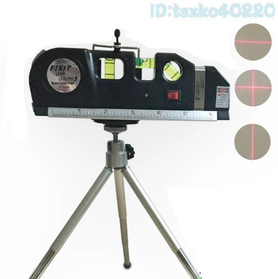 Gt2172: 三脚付き 光学 測定器 墨出し器 高精度 レーザー 調整多機能 標準 定規 水平 垂直 レーザー機器 メジャーラインテープ_画像4