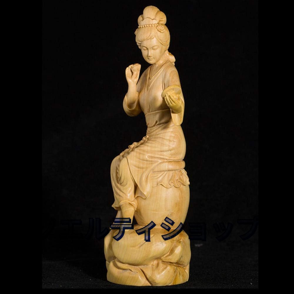 古典的な美しい女性の芸術彫刻木彫刻手工芸品家の装飾_画像2
