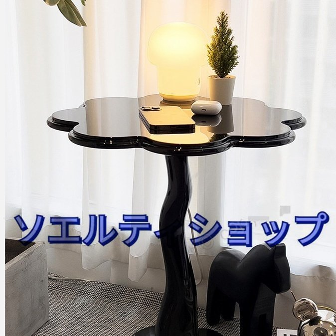 花型 コーヒーテーブル サイドテーブル 木製 無垢材 ウッド うねうね リビング ソファ ベッドサイド 寝室 おしゃれ 北欧 モダン_画像7
