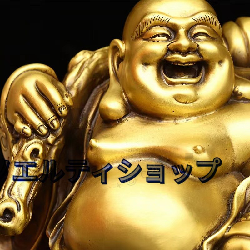人気推薦★ミニ 仏像 七福神 置物 布袋 布袋様 風水 銅 (真鍮製) 高さ約27cm_画像6